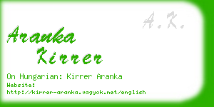 aranka kirrer business card